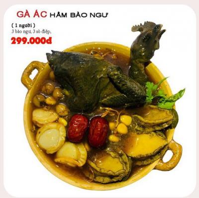 Gà ác hầm bào ngư