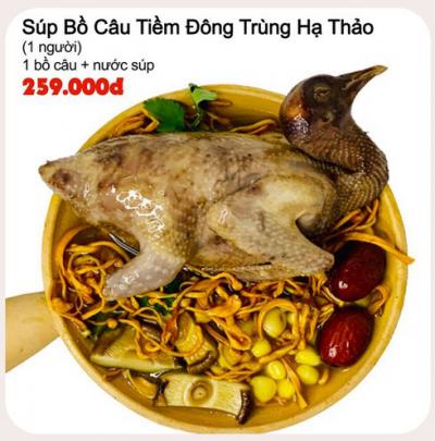 Súp bồ câu tiềm đông trùng hạ thảo